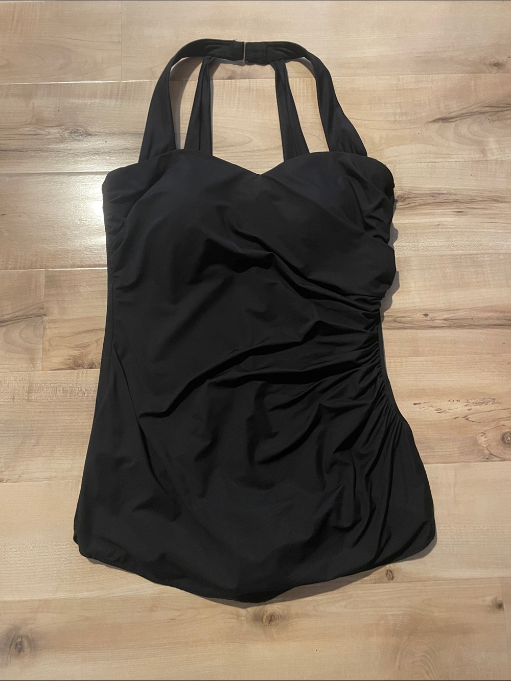 Lands' End Black Halter One-Piece Swimsuit